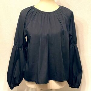 Elizabeth and James Black Puff Sleeve Blouse Women’s Size M Cotton Blend